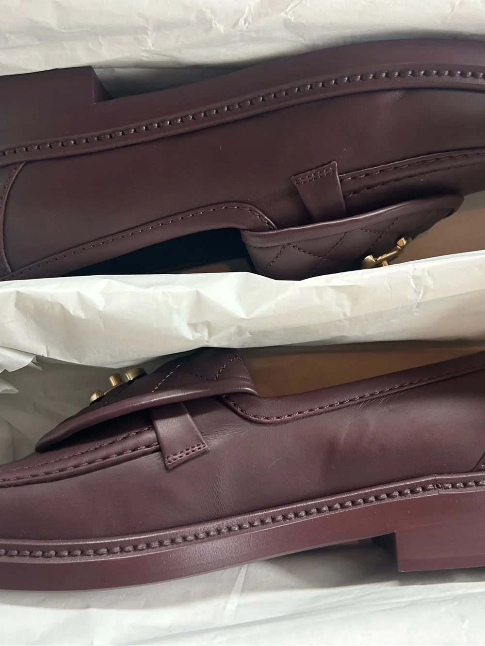 Chanel 2025 turnlock quilted loafers in burgundy 37
